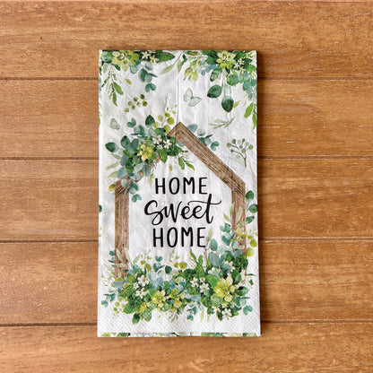 Napkin | Home Sweet Home in Green & White
