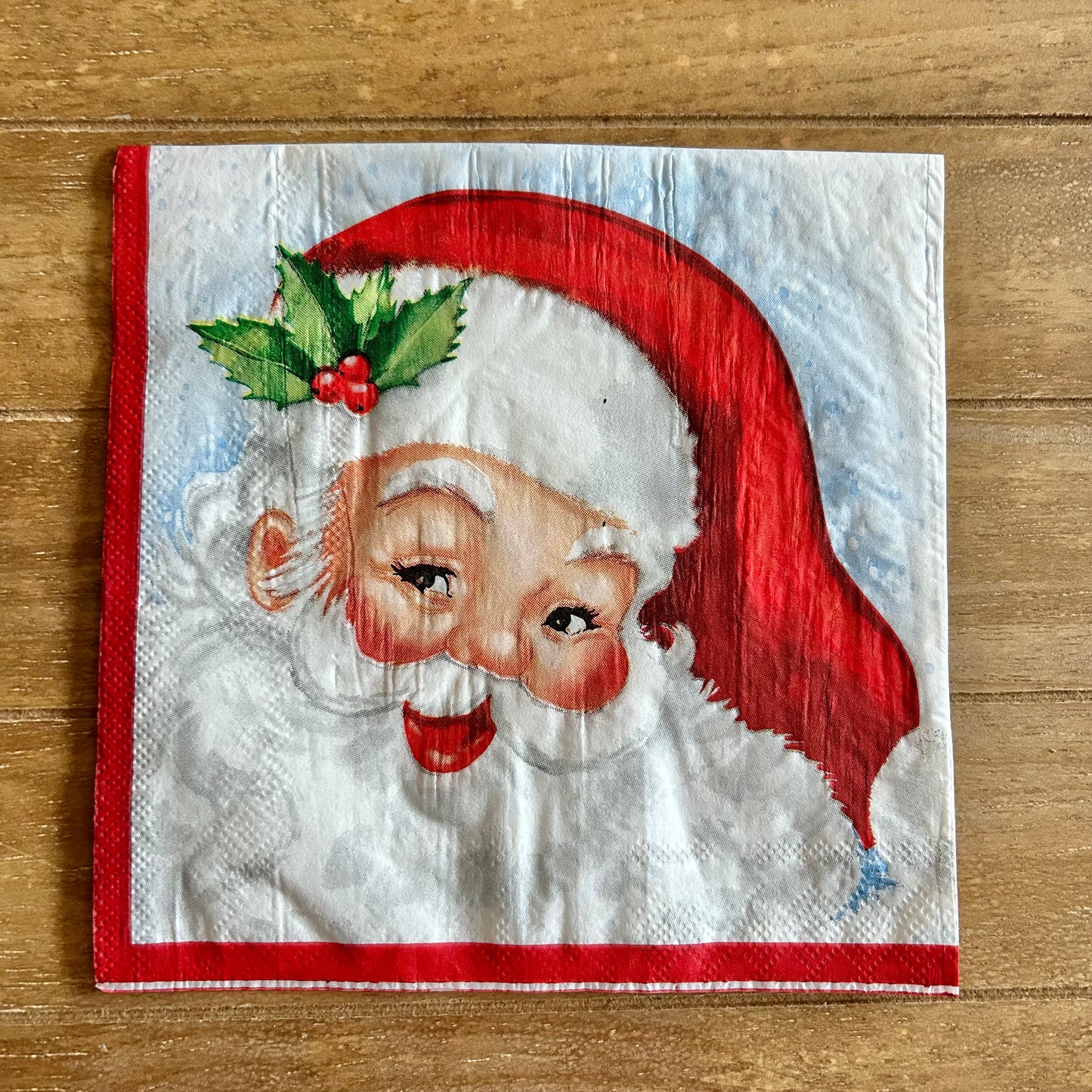Napkin | Bright Red Santa