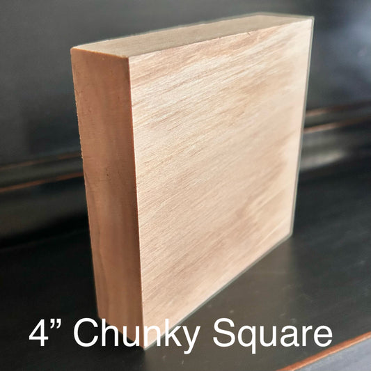 Chunky Wood Square (4”)
