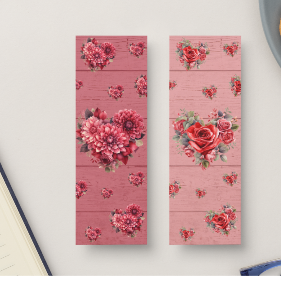 Bookmarks | Valentine Floral Hearts