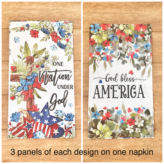 Napkin | Dual Print One Nation Under God