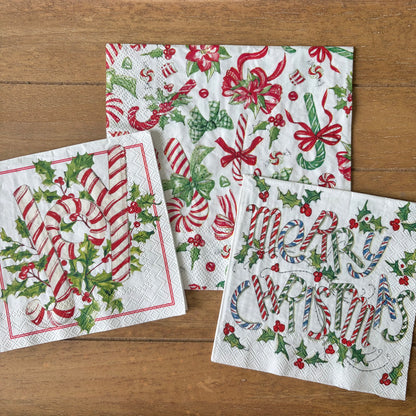 Napkin Bundle | Candy Cane Christmas
