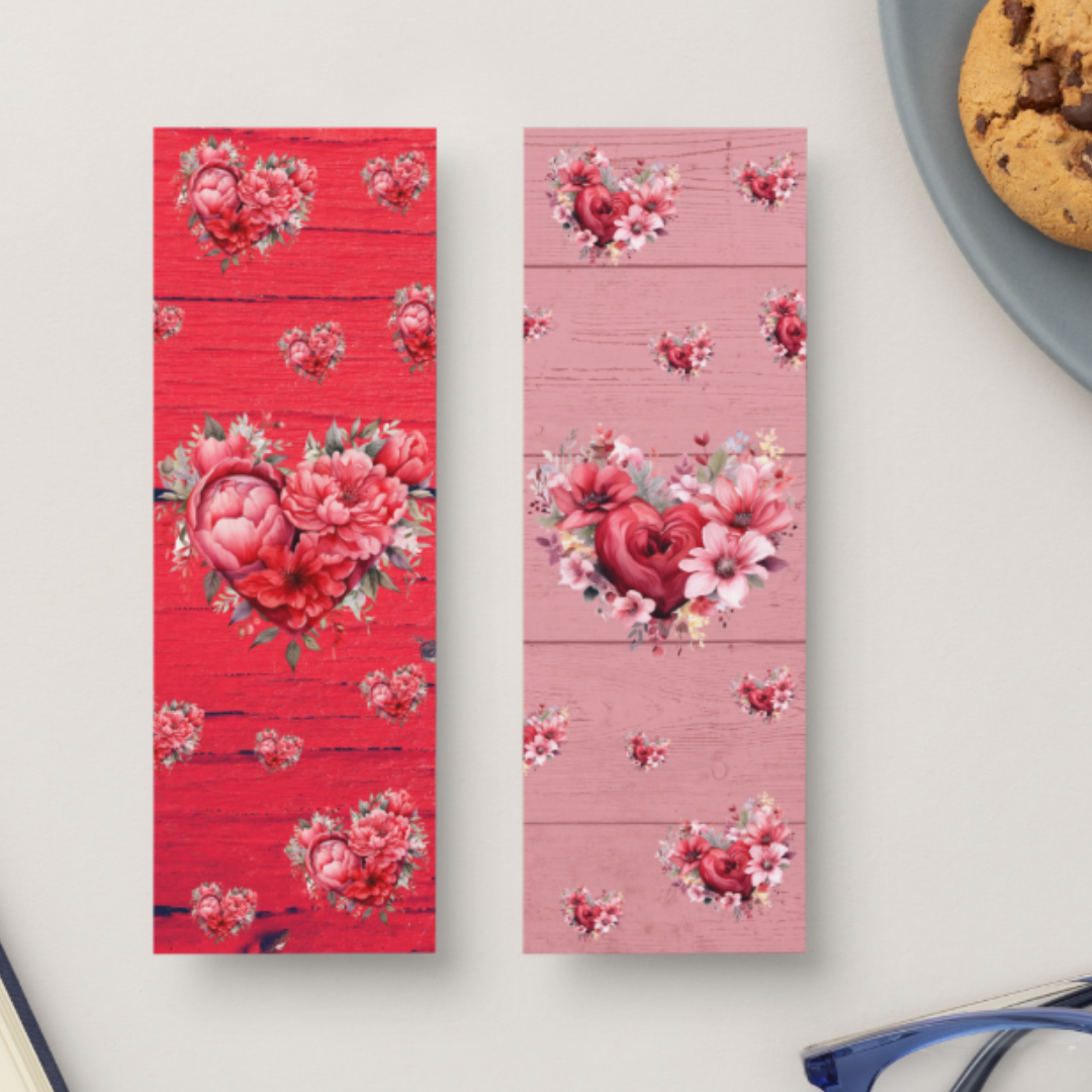 Bookmarks | Valentine Floral Hearts