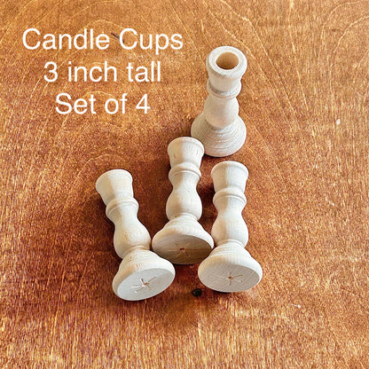Wood Candle Cups and Split Ball Risers