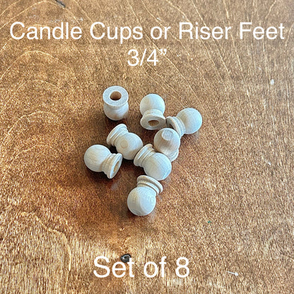 Wood Candle Cups and Split Ball Risers