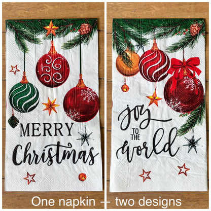 Napkin Bundle | Merry Christmas Ornaments