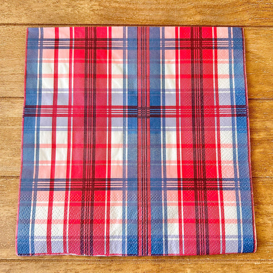 Napkin | Red White & Blue Plaid