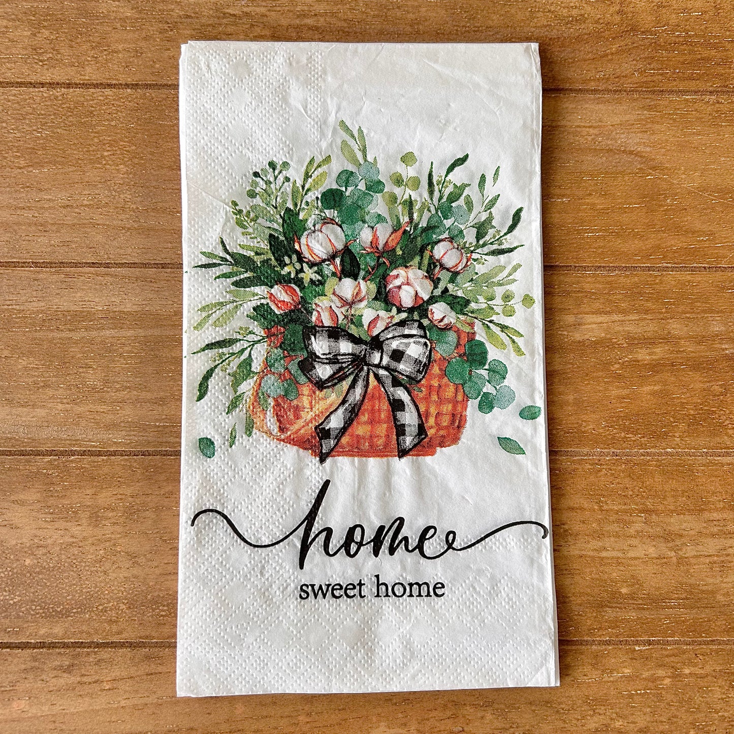 Napkin | Dual Print Home Sweet Home Black Gingham