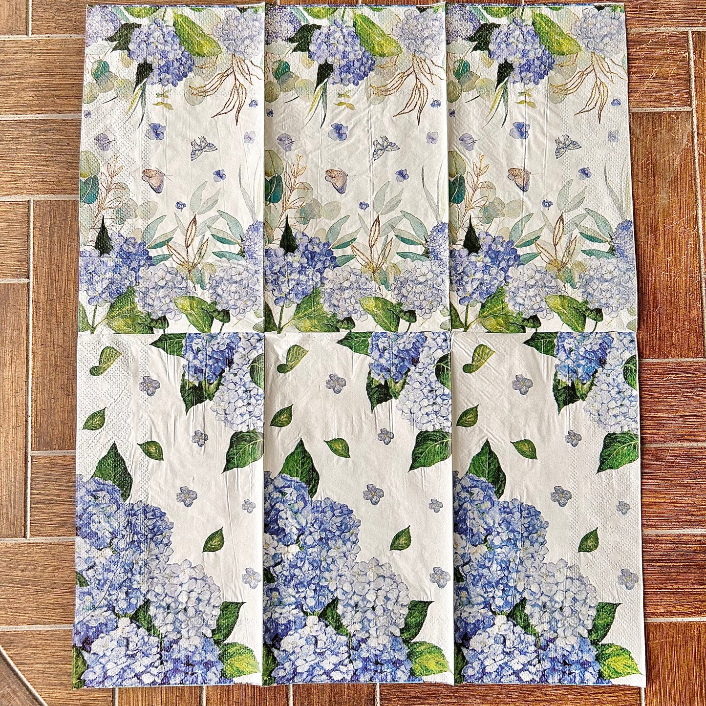 Napkin | Dual Print Blue Hydrangeas