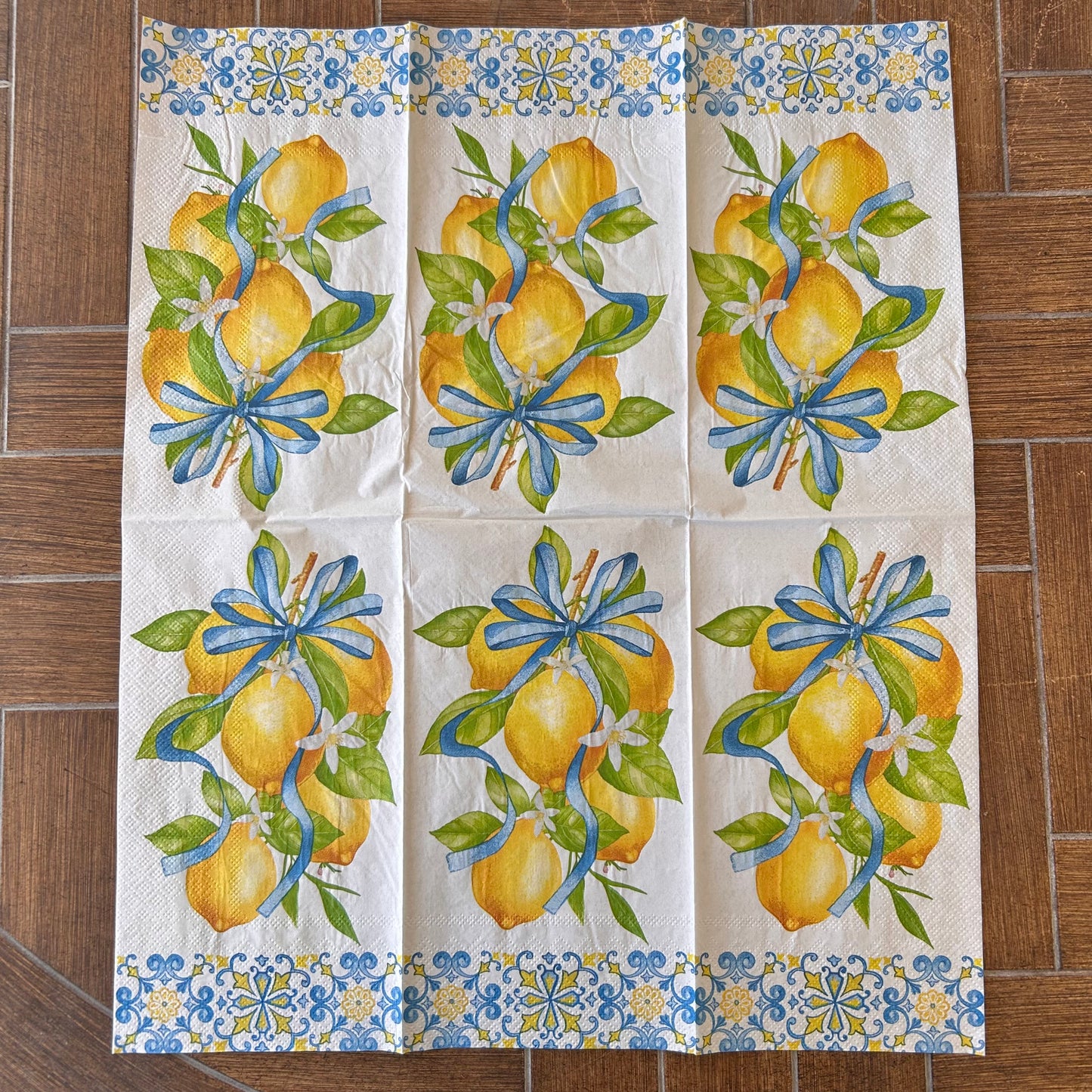 Napkin Bundle | Blue and Lemon