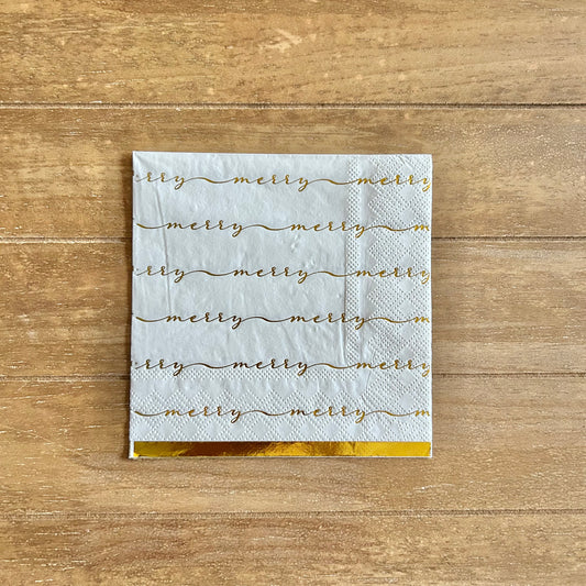 Napkin | Gold Merry Christmas
