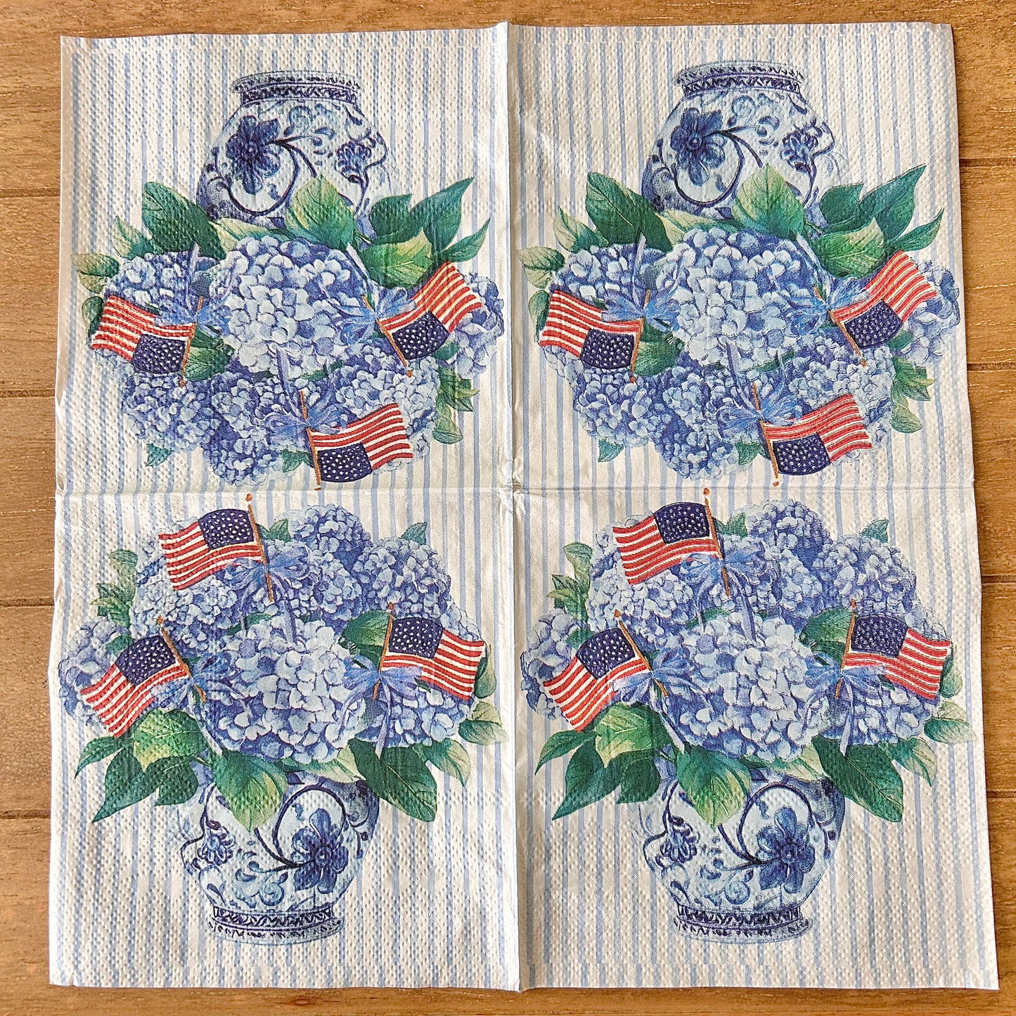 Napkin | Patriotic Blue Hydrangeas