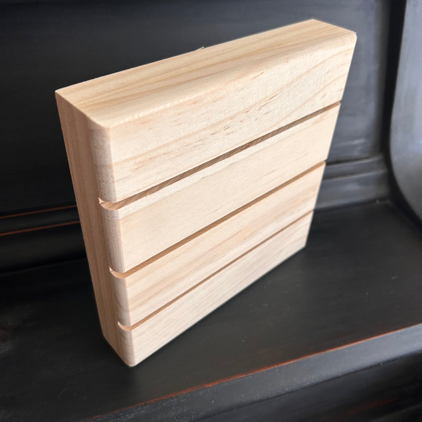 Chunky Planked Wood Square (6.25”)