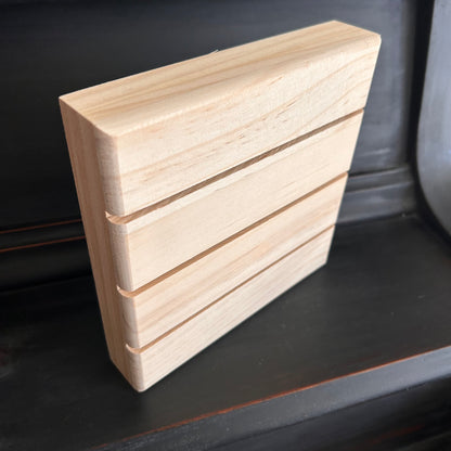 Chunky Planked Wood Square (6.25”)