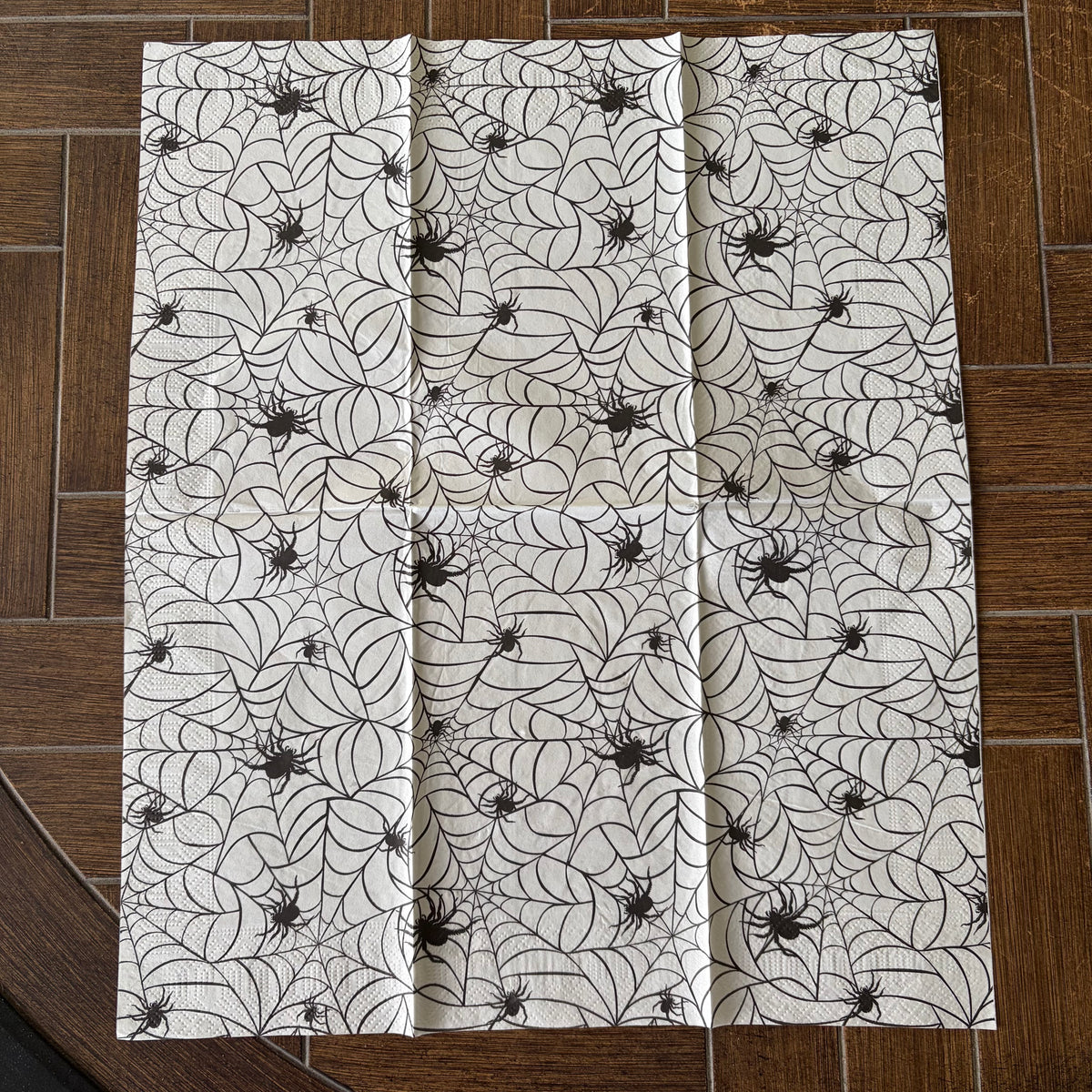 Napkin | Black & White Spider Web