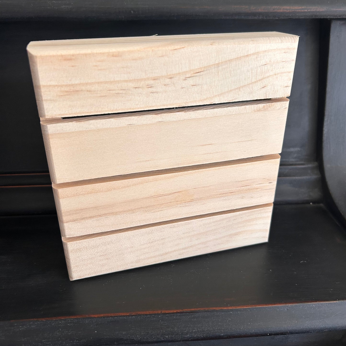 Chunky Planked Wood Square (6.25”)