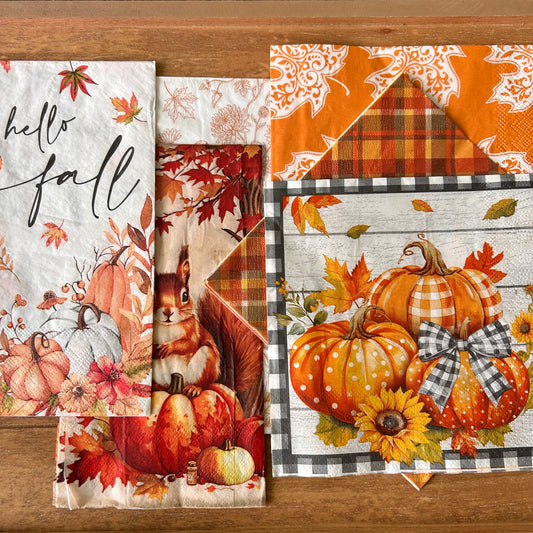 Napkin Bundle | Hello Fall Squirrel
