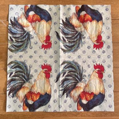 Napkin Bundle | Barnyard Blue Rooster & Gingham