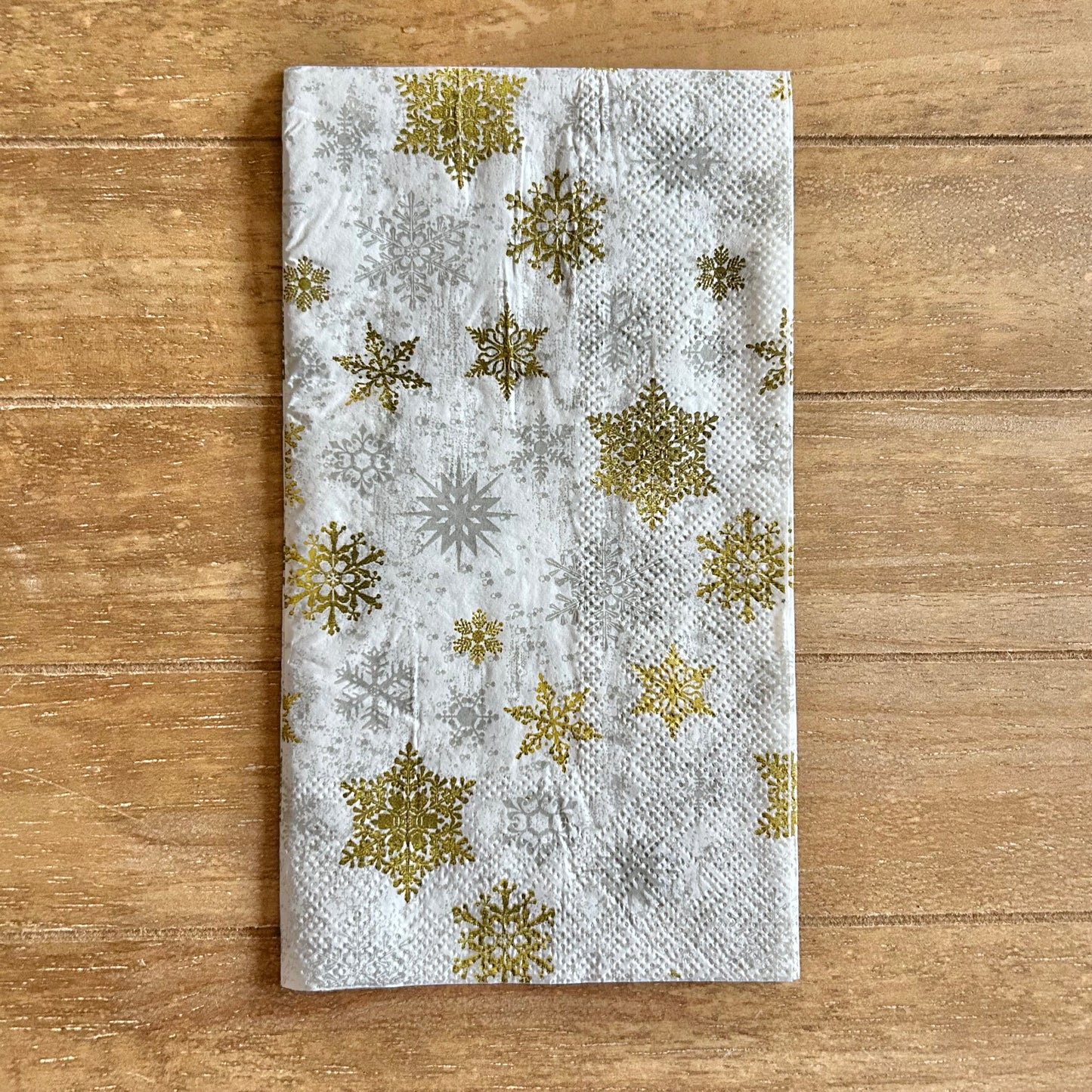 Napkin | Silver and Gold Snowflakes