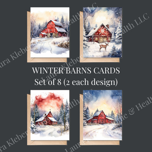 Cards | Winter Barns (8 Pack)