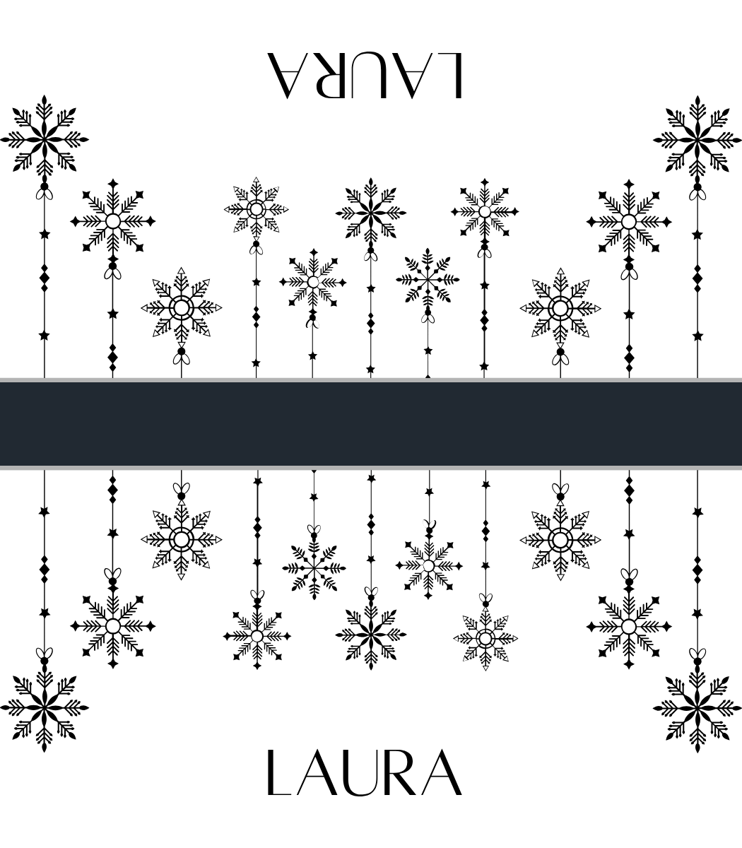 Digital Place Cards | Black & White Winter
