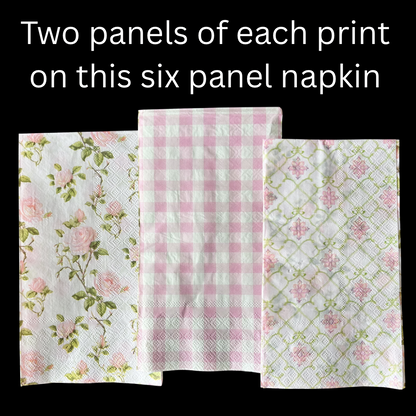 Napkin | Triple Print Pink and Green