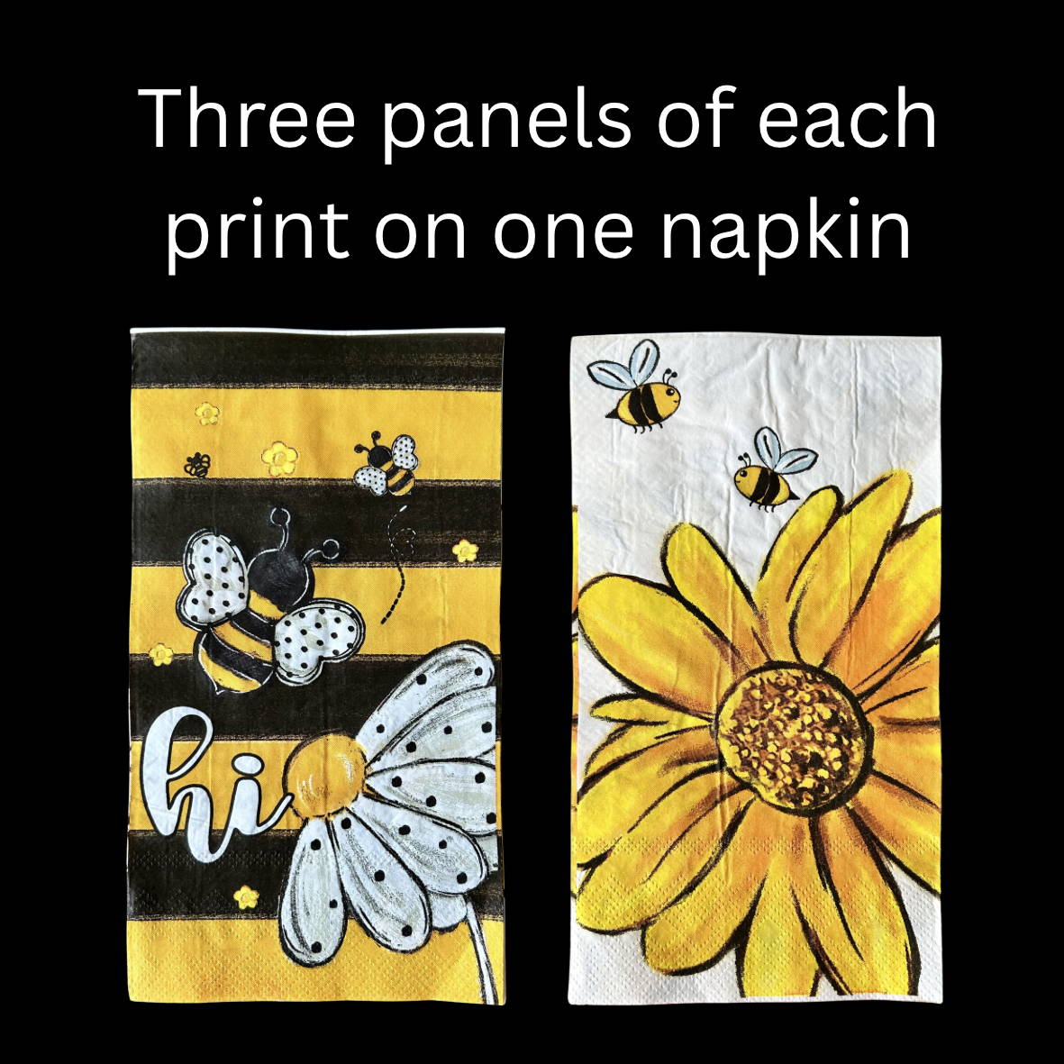 Napkin | Dual Print Sunflower Bee