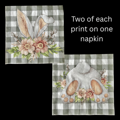 Napkin | Dual Print Bunny Ears and Butt