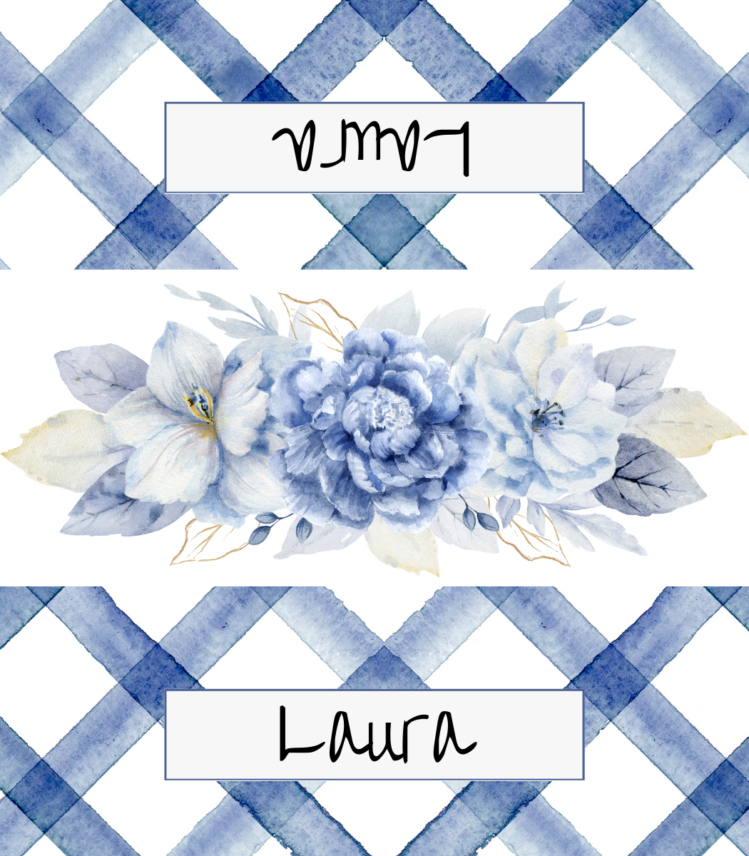 Place Cards | Blue Criss Cross (Digital Download)