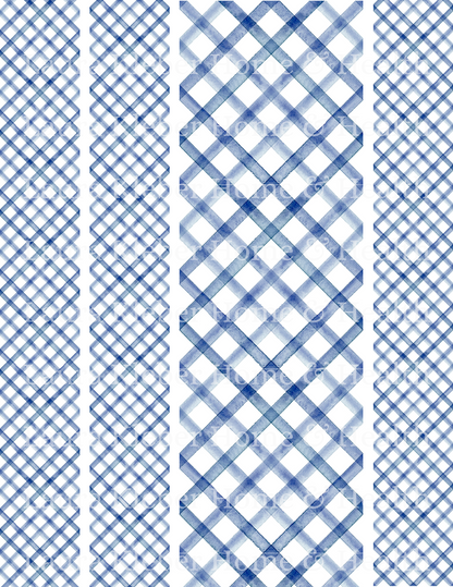 Digital Decoupage Prints | Blue Criss Cross