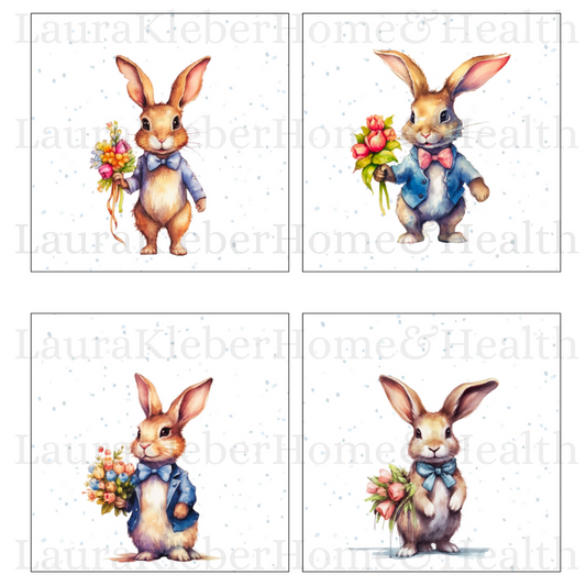 DIY Decor Bundle | Bunnies in Blue (Digital Printable)