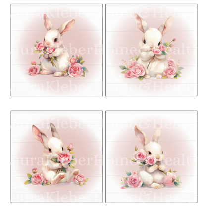 Digital DIY Decor Bundle | Bunnies in Pink & White