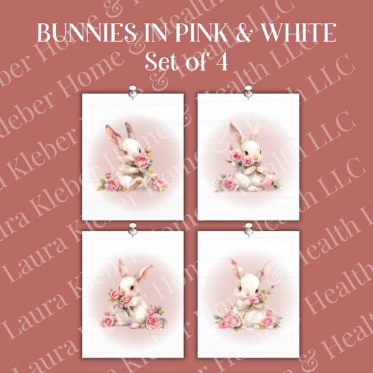 Prints | Bunnies in Pink & White