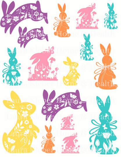 Digital Decoupage Prints | Bunny Silhouettes