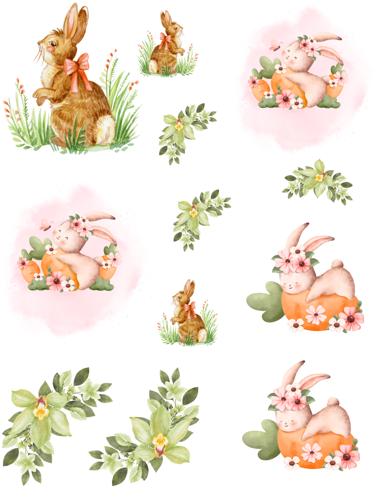 Decoupage Prints | Bunny with Carrots (Digital Download)