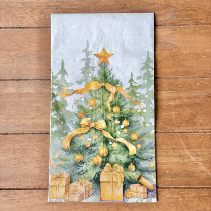 Napkin Bundle | Green & Gold Christmas Trees