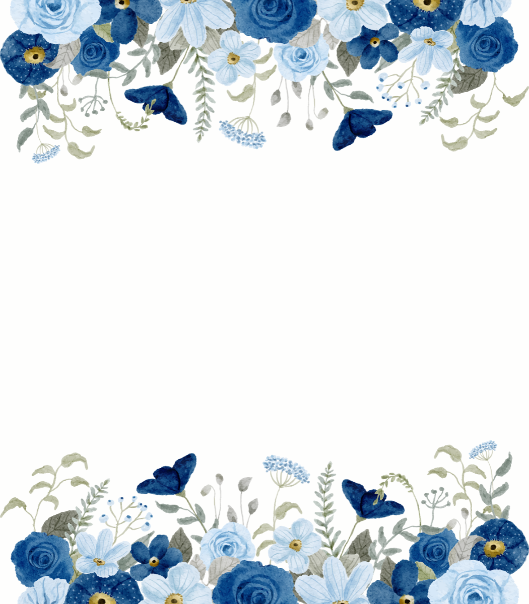 Place Cards | Dark Blue Floral (Digital Download)