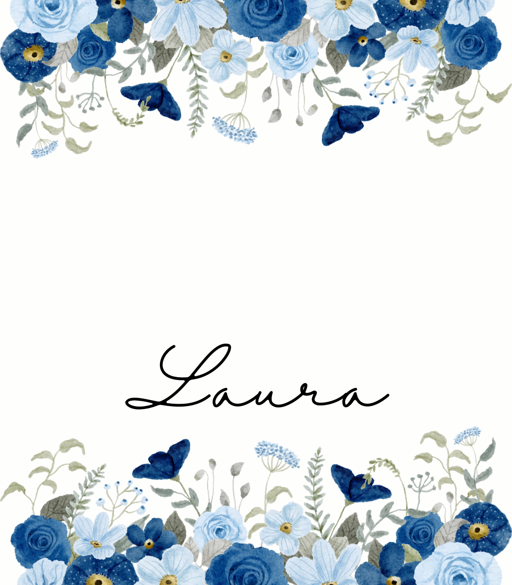 Place Cards | Dark Blue Floral (Digital Download)