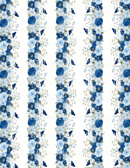 Digital Decoupage Prints | Dark Blue Floral