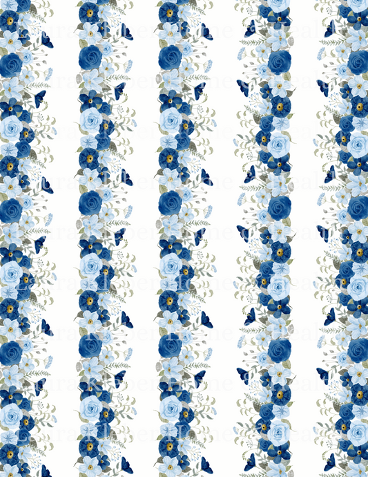 Decoupage Prints | Dark Blue Floral (Digital Download)