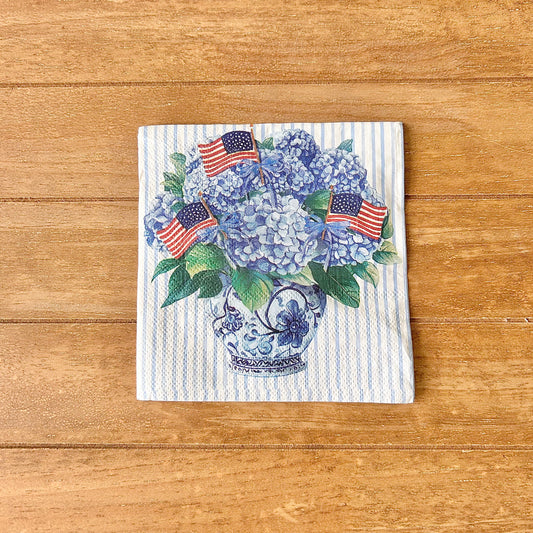 Napkin | Patriotic Blue Hydrangeas
