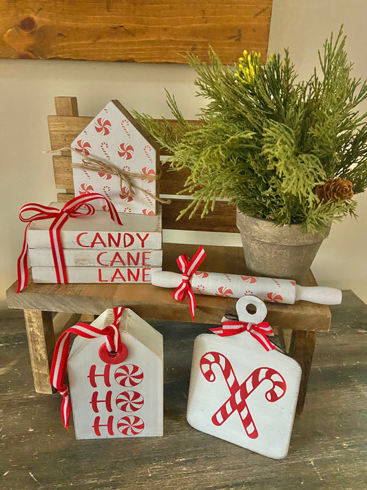 DIY Tiered Tray Set - Candy Canes