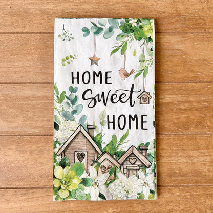 Napkin | Home Sweet Home in Green & White