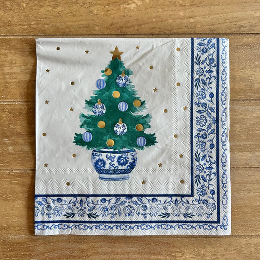 Napkin | Blue Potted Tree