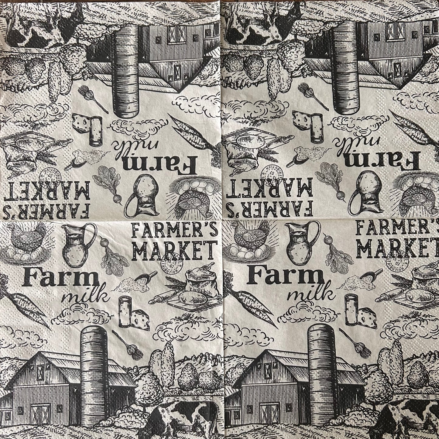 Napkin Bundle | Black & Cream Farm