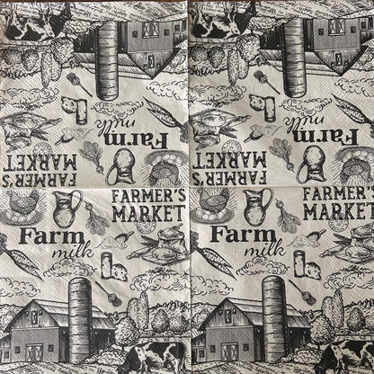 Napkin Bundle | Black & Cream Farm