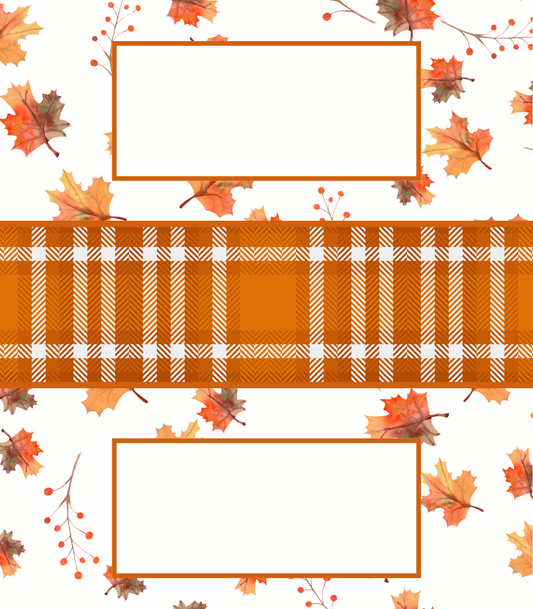 Place Cards | Fall Leaves with Plaid (Digital Download)