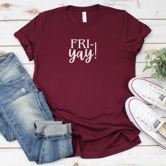 Fri-Yay (White Font) - Unisex Jersey Short Sleeve Tee