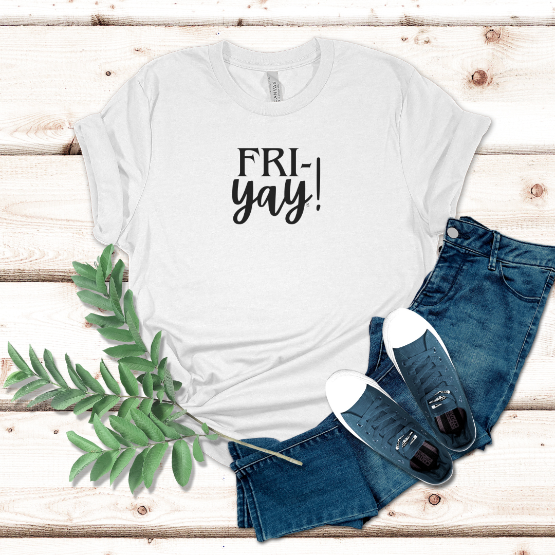 Fri-Yay (White Tee) - Unisex Jersey Short Sleeve Tee