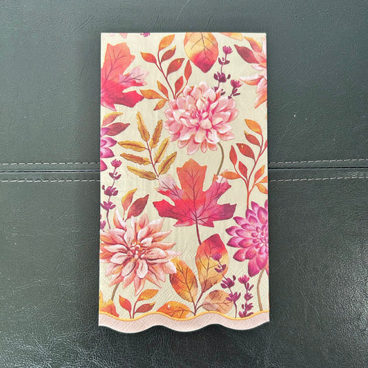 Napkin | Fall Leaves with Pink